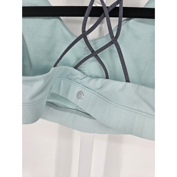 C9 by Champion Womens Sz S High Impact Sports Bra Light Blue Strappy Back - Picture 3 of 3